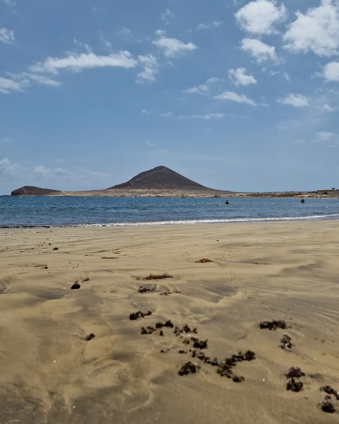 Quiet beach with bars