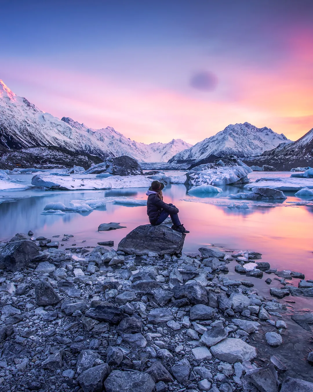 Tasman Glacier View near the lake Mount Cook