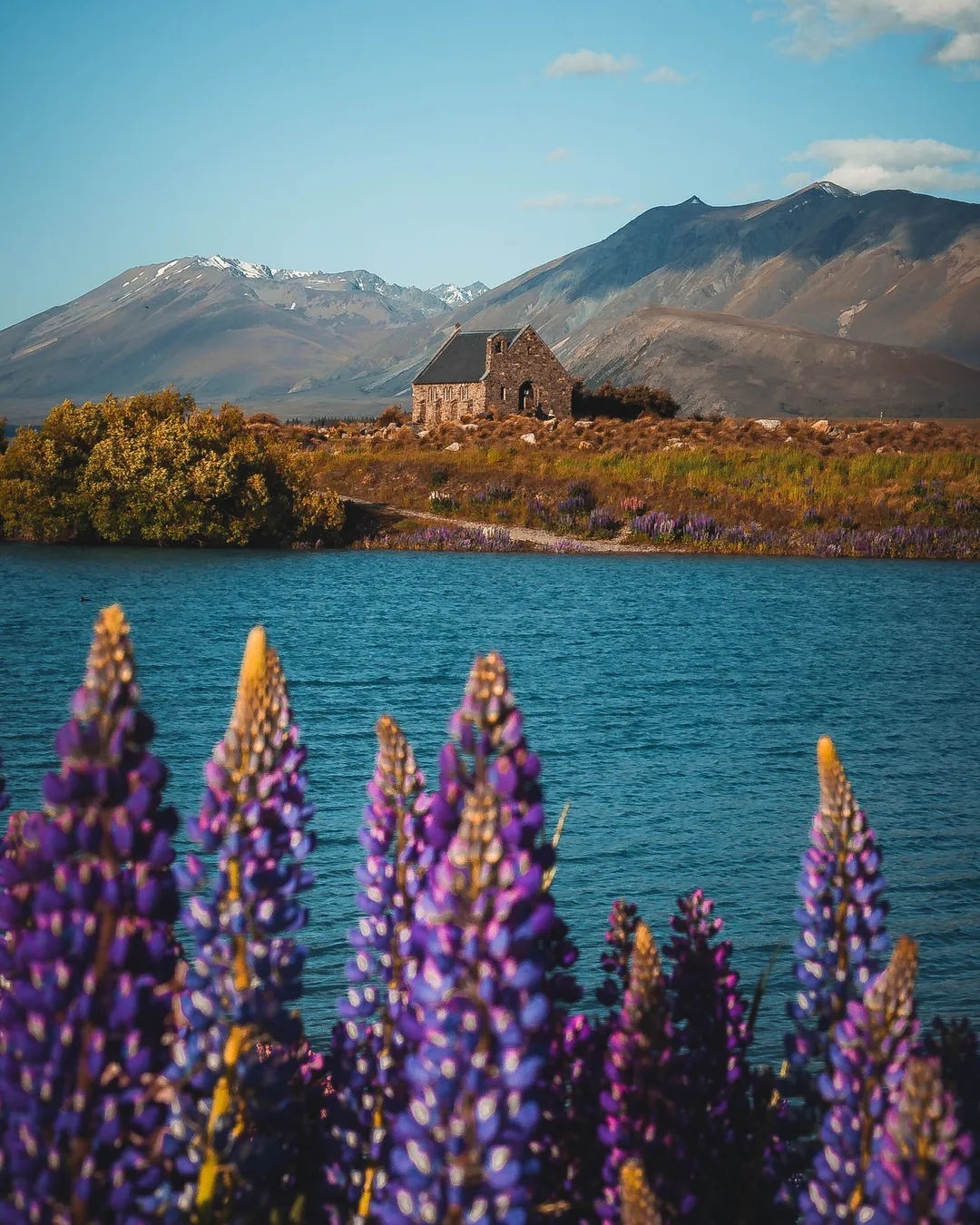 Church and lake view