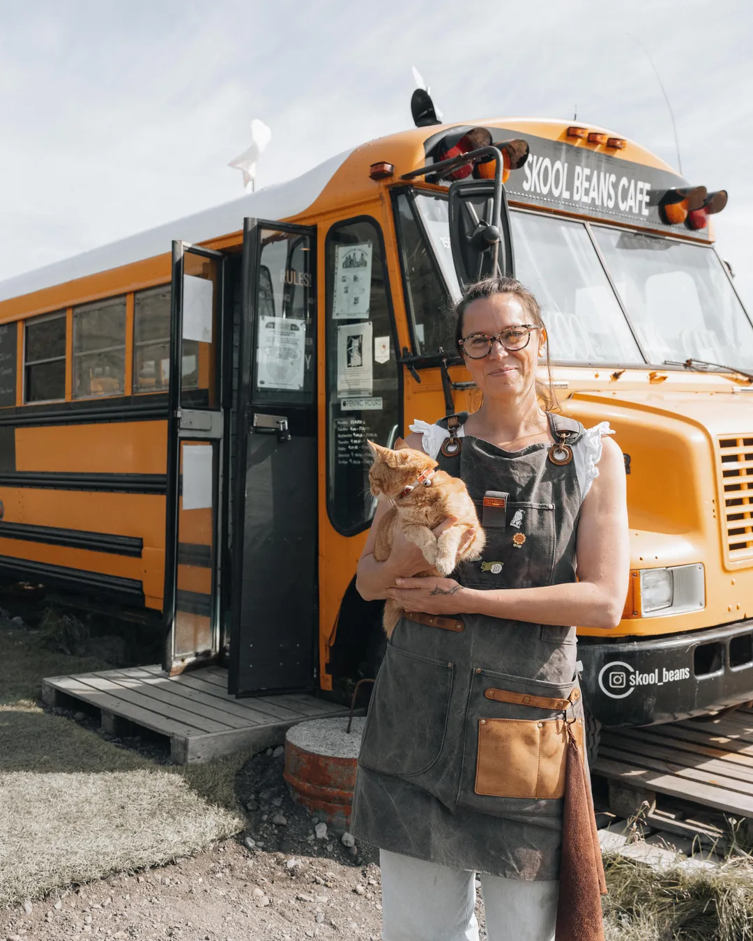 Skool Beans micro roaster… and sometimes a cat!