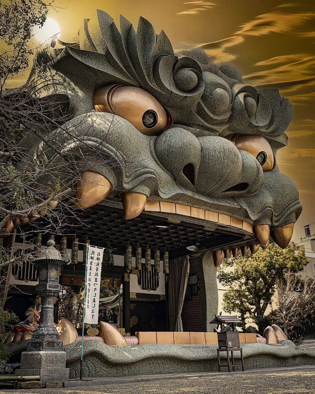 head縁起物 lion 獅子頭　Japanese