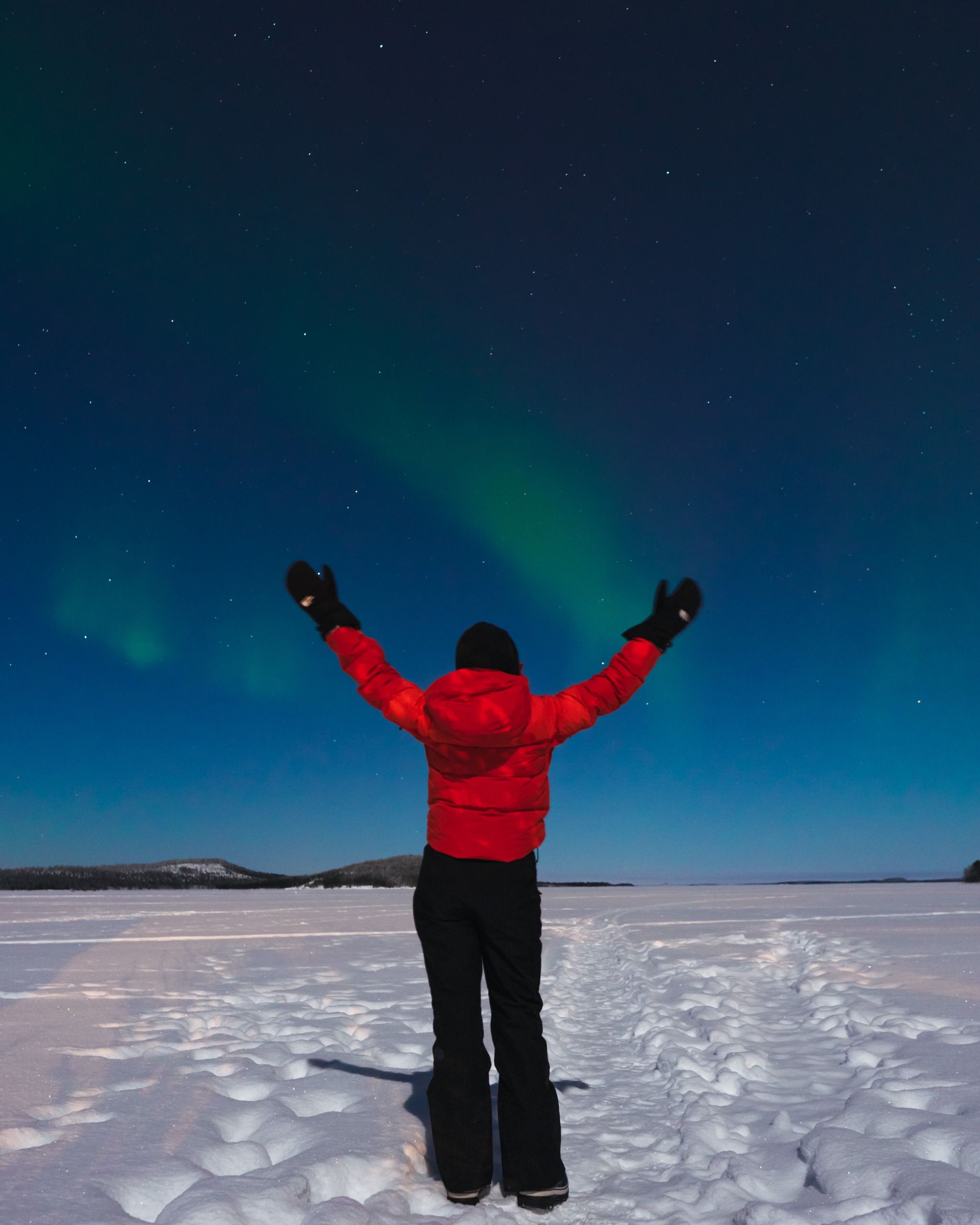 Caccia all'Aurora Boreale in motoslitta