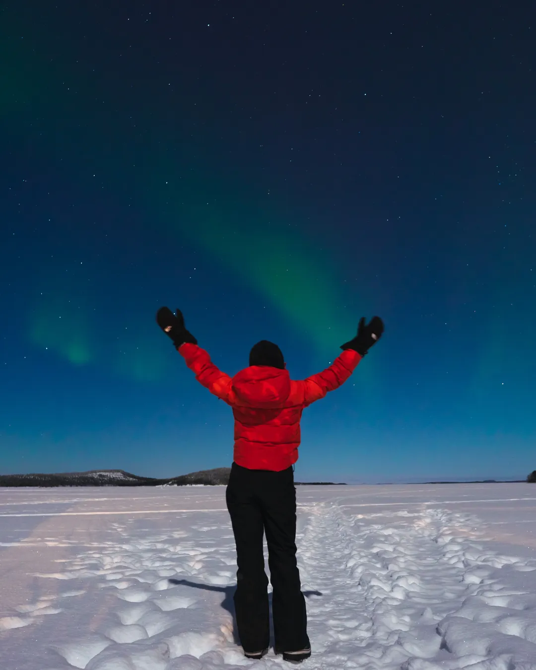 Caccia all'Aurora Boreale in motoslitta