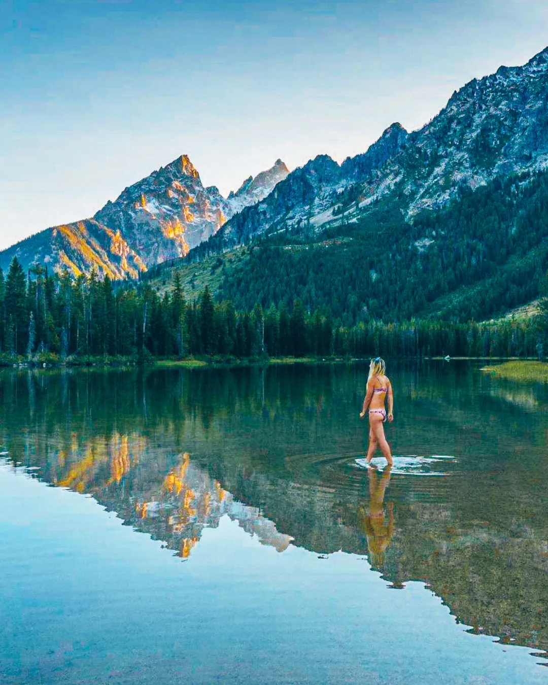 Swimming at String Lake