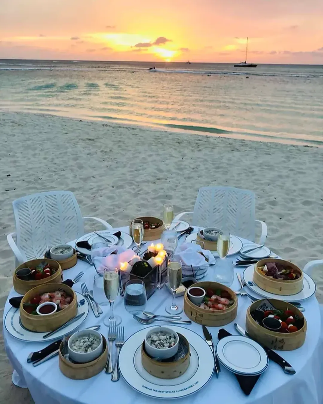 Hilton Aruba private beach dining