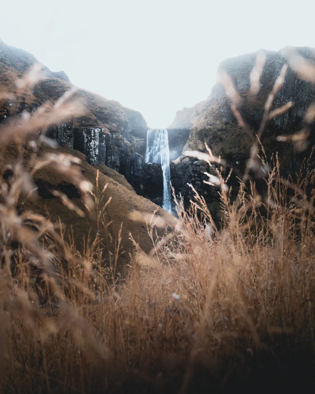 Hidden waterfall and old ruins