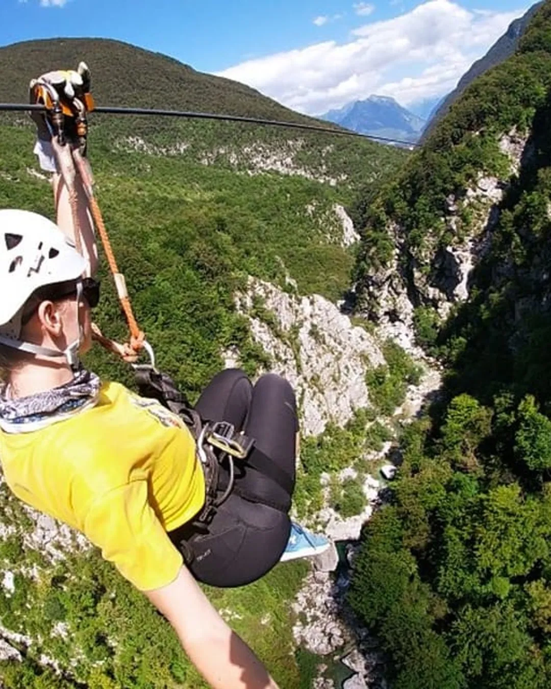 Zipline Across the Učja Canyon