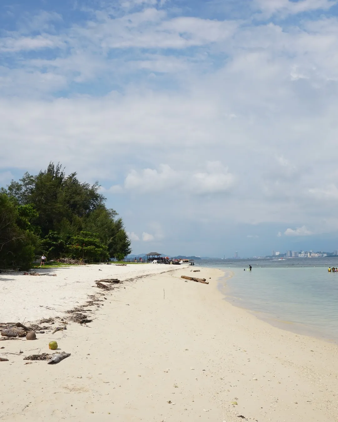 Quiet local beach on a tiny island